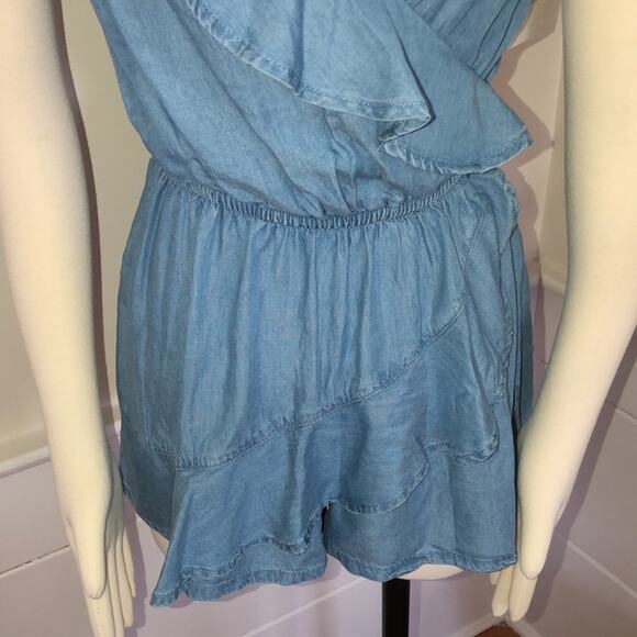 Arizona Light Wash Jean Romper- XS - Picture 3 of 12